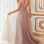 Ophelia Bead Strap Tulle Gown-3