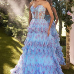 Floral Printed Strapless Dress-1