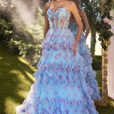 Floral Printed Strapless Dress-1