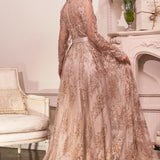 Long Sleeve Embellished Ball Gown-4