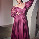 Long Sleeve A-Line Chiffon Dress-0