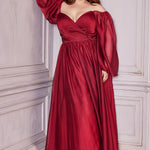 Long Sleeve A-Line Chiffon Dress-2
