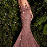 Off The Shoulder Sequin Gown-4