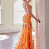 Fitted Orange Mermaid Dress-1
