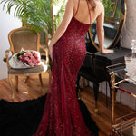 Sequin One Shoulder Dress With Sash-4