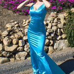 Neon Fitted Satin Dress-6