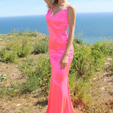 Neon Fitted Satin Dress-4